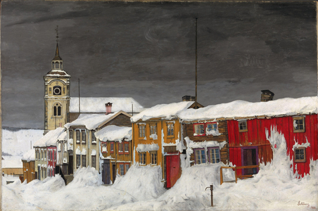 Street in Roros in Winter, 1903 (oil on canvas)