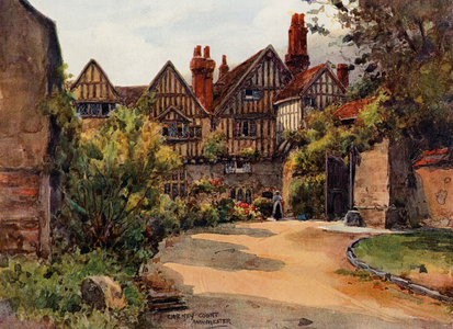 Cheney Court, Winchester (colour litho)