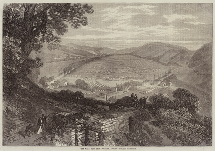The War, View from Forbach, looking towards Saarbruck (engraving)