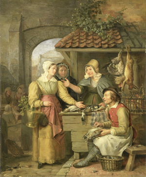 The Poultry Stall, 1830 (oil on panel)