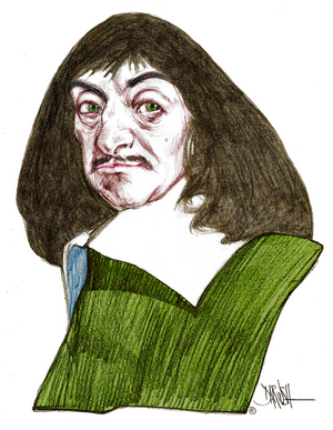 René Descartes, 2024 (digital coloured pencil drawing)
