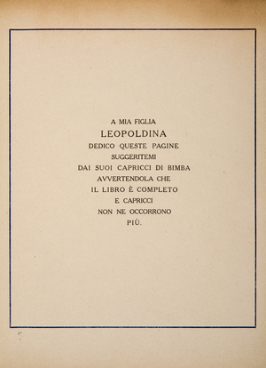 Page with the dedication from the comic book "Viperetta", c.1920