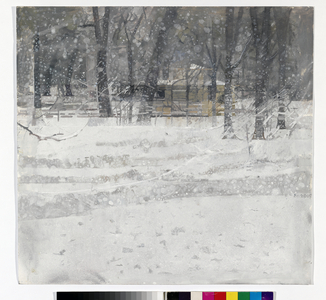 Queen Caroline's Temple, Kensington Gardens, 2015 (oil paint and charcoal on paper)