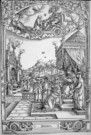 The planet Jupiter (wood engraving)