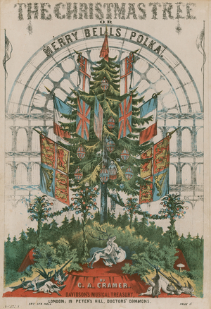 The Christmas Tree or The Merry Bells Polka by C A Cramer (colour litho)