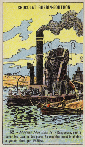 Steam dredger (chromolitho)