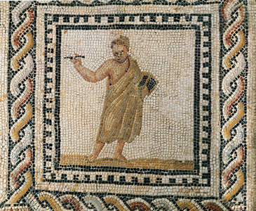 Poet with a writing tablet and a stylus (mosaic)