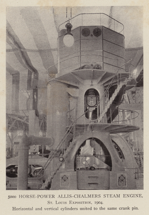5000 Horse-Power Allis-Chalmers Steam Engine, St Louis Exposition, 1904 (b/w photo)