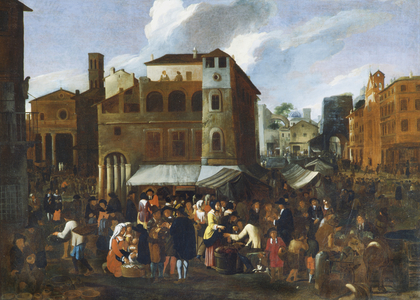 Market (oil on canvas)