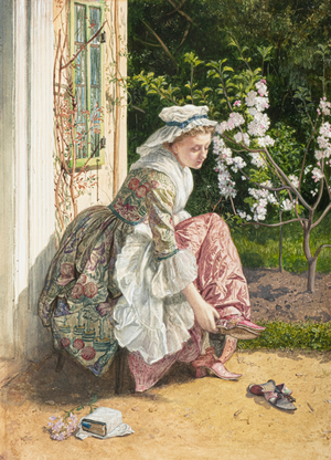 A new pair of shoes, 1866 (watercolour)