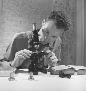 Geologist Nick Durian w. (b/w photo)