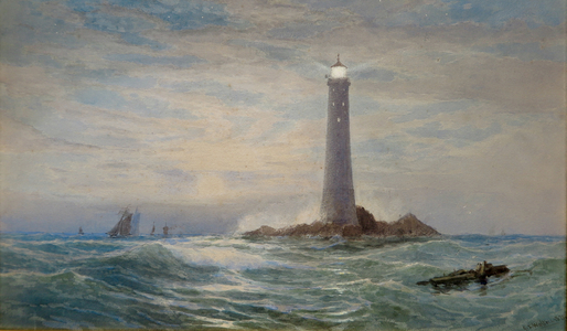 The Eddystone Lighthouse, 1873 (Watercolour)
