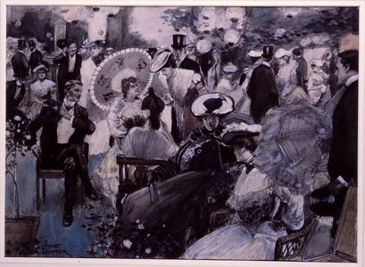 A Garden Party (pen & wash on paper)