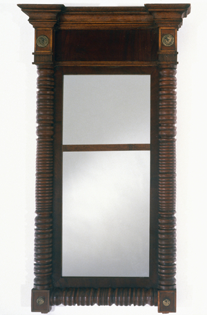 Looking Glass, c. 1830-1837 (mahogany and cherry; eastern white pine, soft maple, brass, and mirror glass)