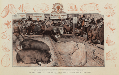 The Centenary of the Smithfield Club Cattle Show, 1798-1897 (colour litho)