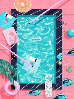Poolside Dreaming, 2016 (digital illustration)