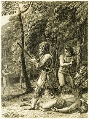 The Life and Strange Surprising Adventures of Robinson Crusoe, 18th century (engraving)