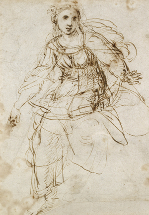 Allegorical Figure of Theology (pen and brown ink on white paper)