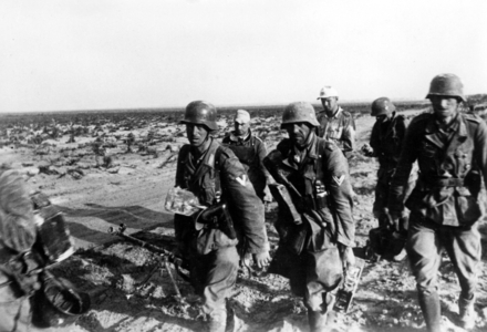 German soldiers before El Alamein, 1942 (b/w photo)