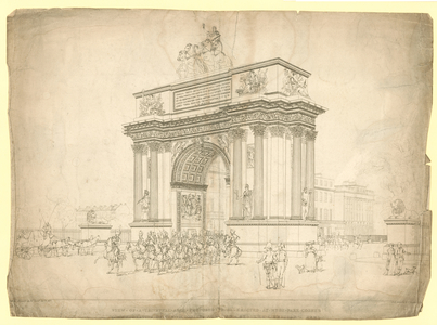 View of a Triumphal Arch proposed to be erected at Hyde Park Corner (engraving)