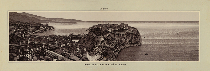 Monaco, Panorama de la Principaute de Monaco (litho)