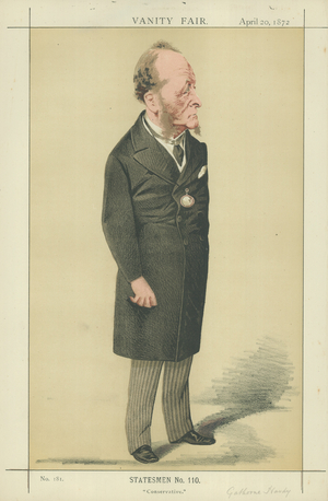 The Right Hon Gathorne Hardy (colour litho)