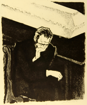 By the coffin, Illustration to Fyodor Dostoyevsky's short story "A Gentle Creature" (1871), 1971 (litho)