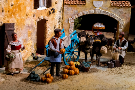 Detail of a Nativity scene in Notre Dame de Paris cathedral, France, 2018 (photo)