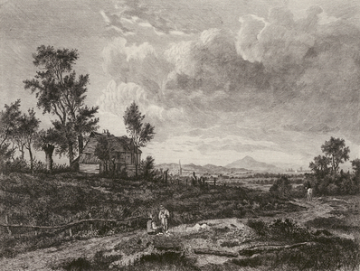 Landscape, with Cottage, etched by Masse, after Nasmyth (litho)