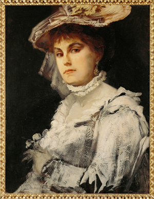 Amalie Makart, first wife of the painter … (painting on wood)