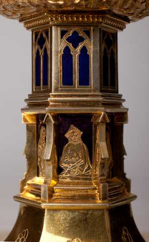 Monstrance. Gold and silversmithing, enamel. 19th century. Detail.