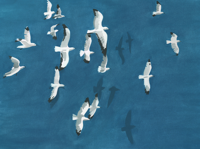 Fly Home, 2023 (oil on paper)