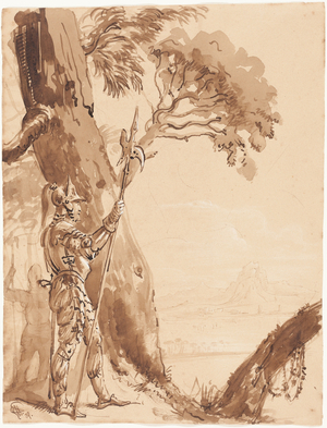 Bandits on the Lookout, 1839 (pen and ink drawing)