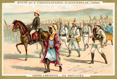 Italian troops on the march, First Italo-Ethiopian War, 1896 (chromolitho)