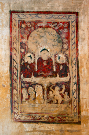 Burma / Myanmar: Buddha fresco at the Khay Min Gha Temple (12th century), Bagan (Pagan) Ancient City