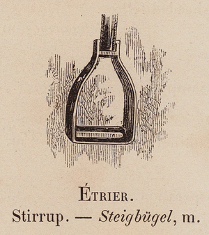 Le Vocabulaire Illustre: Etrier; Stirrup; Steigbugel (engraving)