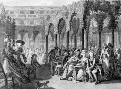 parisian life in the gardens of the Palais Royal in Paris late 18th century