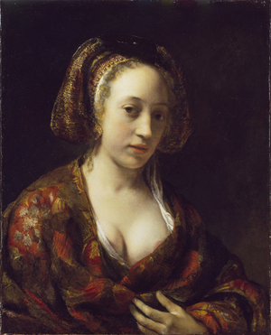 Young Woman in a Brocade Gown, c.1654 (oil on canvas)