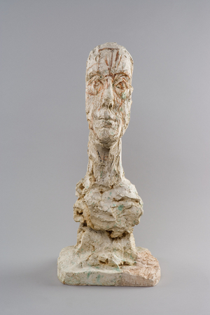 Large Head, c.1958-65 (plaster reworked with pocket knife & painted)