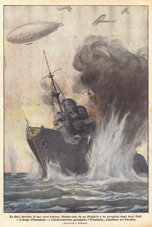 The End late arrival of a German ship (colour litho)