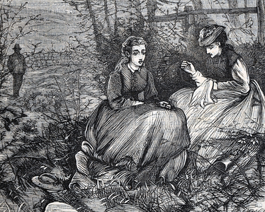 Sewing behind a bush, 1871