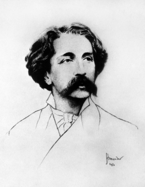 Stephane Mallarme (1842-1898) French poet, drawing by Henri Mondor, 1950
