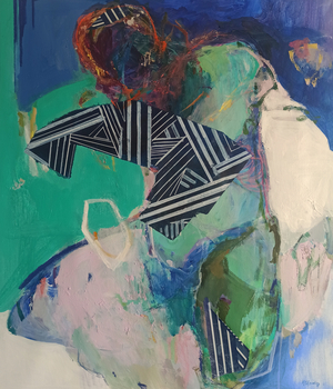 Let Me Be 1, 2023 (acrylics and pastels on canvas)