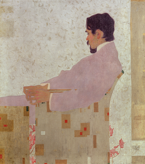 Portrait of the Painter Anton Peschka, 1909 (oil and metallic paint on canvas)