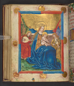 The Madonna of Humility, Add. MS 24153, f.76v (ink & colour on parchment)