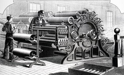 Wool carding engine by Davis & Furber, 1880