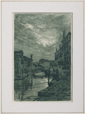 A Canal in Venice (etching on paper)
