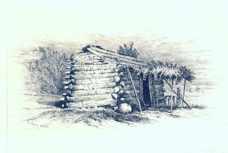 A Slave Cabin, 1876 (etching)