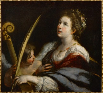 Saint Caecilia and the angel, 1630 (painting on canvas)