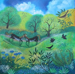 Horse Field, 2025, (acrylics on linen)